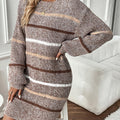 Iris-Roberta | Women's Cozy Striped Sweater Dress