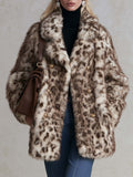 Birgit-Martha | Women's Double-Breasted Leopard Print Statement Coat