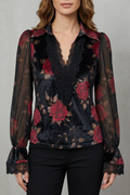 Sabine-Priscilla | Women's Lace-Cuff Velvet Blazer