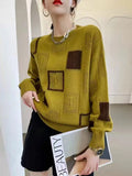 Elsa-Madeline | Women's Patchwork Geometric Block Jumper