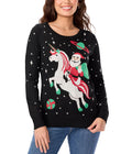 Sabine | Women's Santa Unicorn Graphic Knit Sweater
