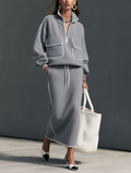 Josephine | Women's Scuba-Knit Top & Skirt Two Piece Set