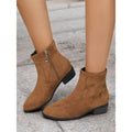Priscilla-Greta | Women's Side-Zip Block Heel Ankle Boots