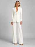 Odette-Opal | Women's Tailored Blazer & Wide-Leg Trouser Set