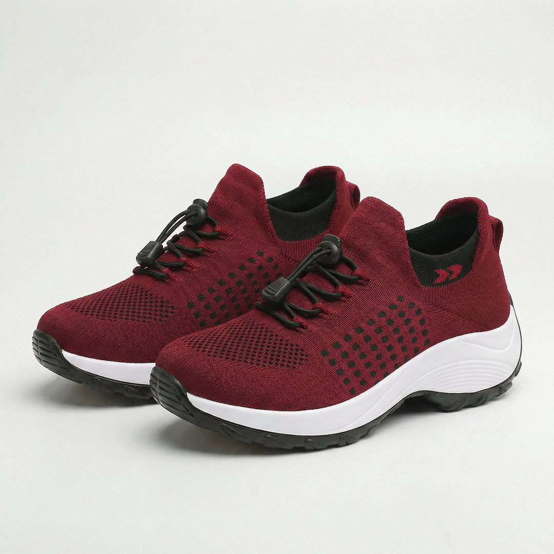 Ambulo Orthopedic Shoes Black Red for Women - View 1
