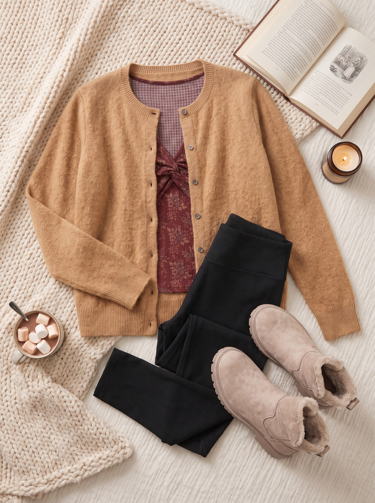 The Cozy Weekend Look flat lay