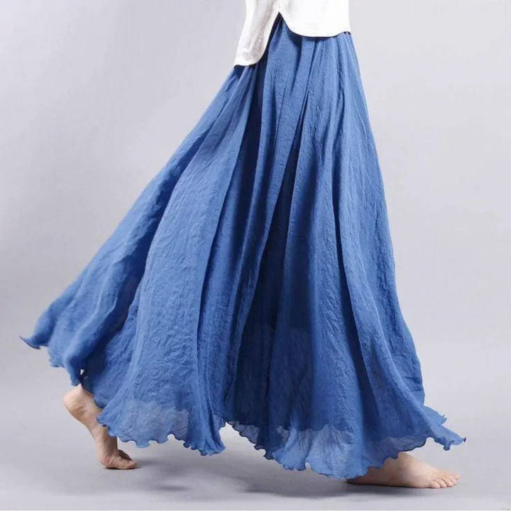 Rosie | Plus Size Boho Maxi Skirt High Waist Cotton Flowy Tiered - Women&