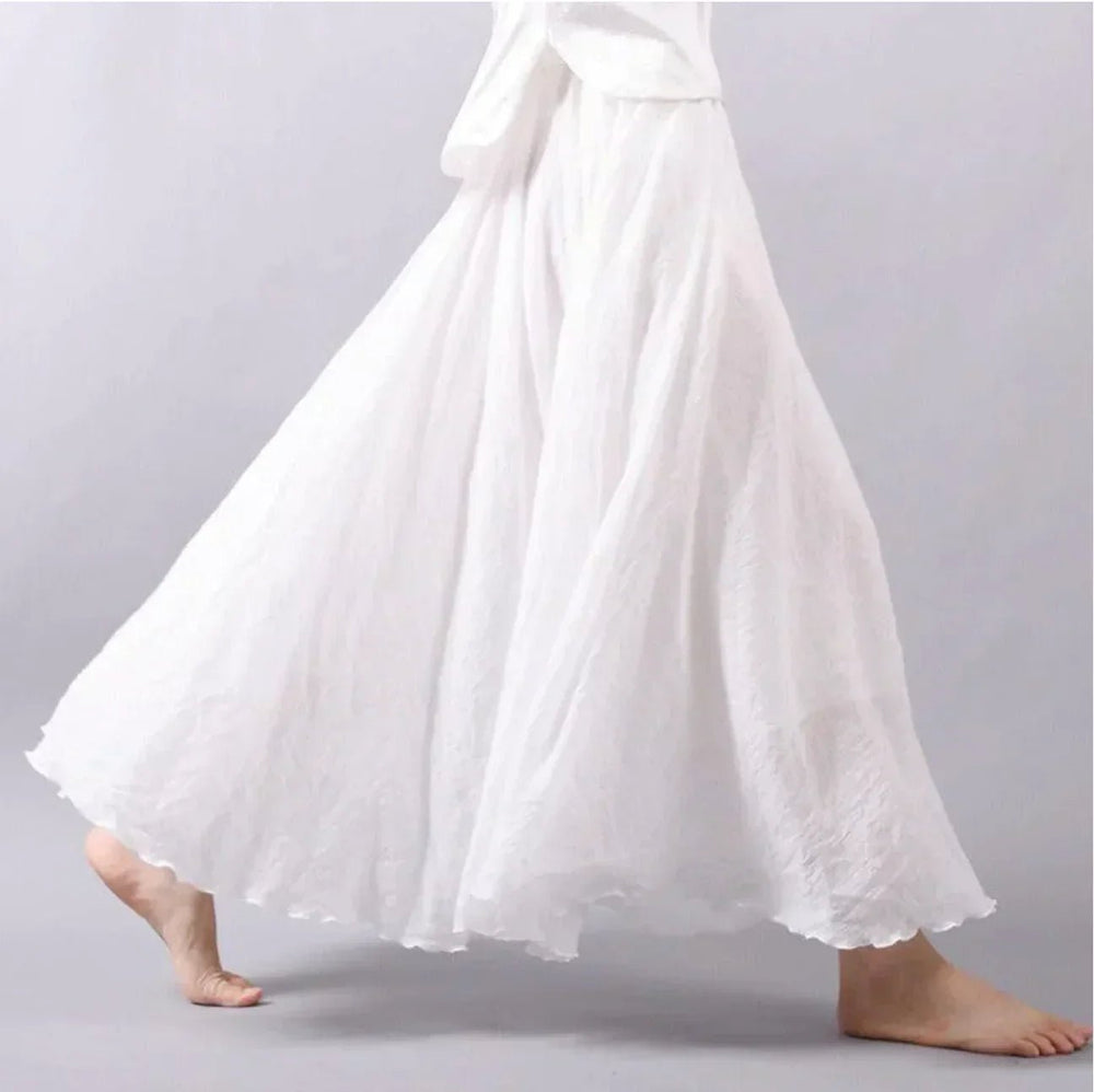 Rosie | Plus Size Boho Maxi Skirt High Waist Cotton Flowy Tiered - Women's Bohemian Skirts | Nancy Callen Fashion