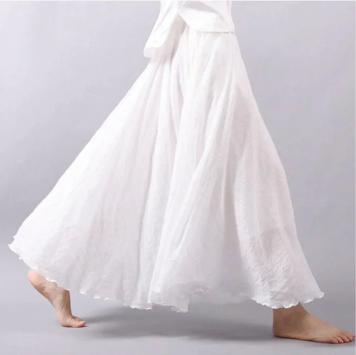 Rosie | Plus Size Boho Maxi Skirt High Waist Cotton Flowy Tiered - Women&