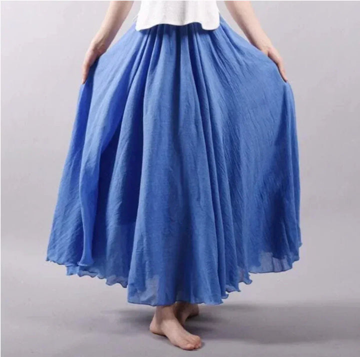 Rosie | Plus Size Boho Maxi Skirt High Waist Cotton Flowy Tiered - Women&