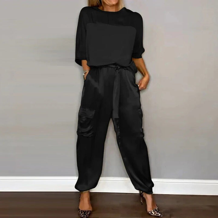 Sienna | Plus Size Two Piece Set Utility Cargo Trousers Top Matching - Women&