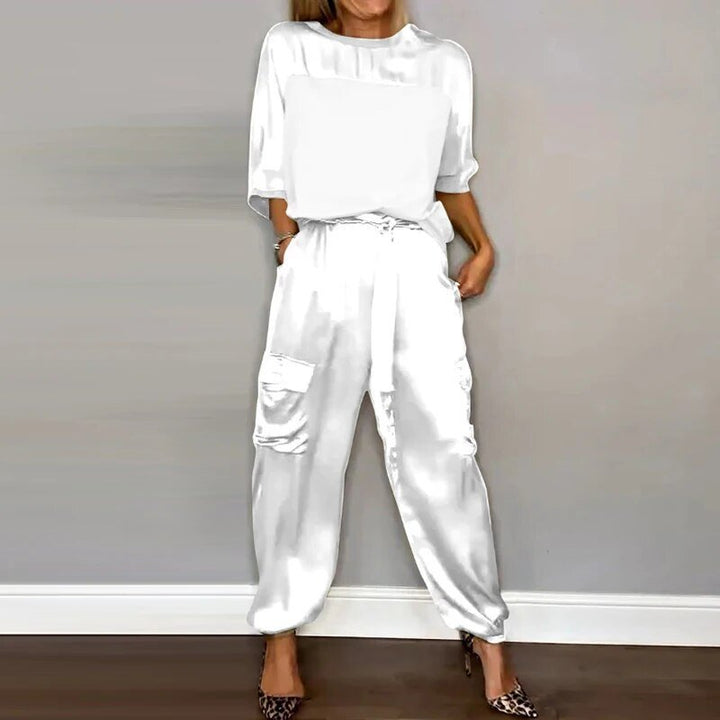Sienna | Plus Size Two Piece Set Utility Cargo Trousers Top Matching - Women&