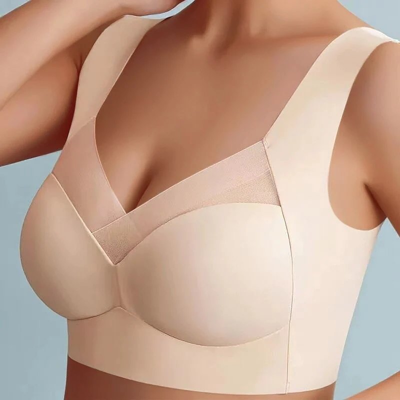 Rosie | Plus Size Wireless Bra V-Neck Moulded Cup Pull-On - Women&