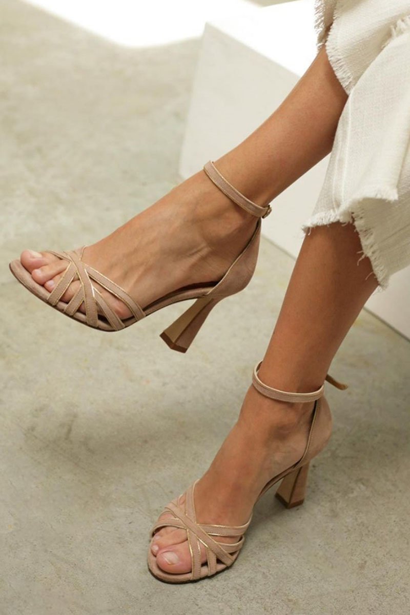 Sophie | Strappy Heeled Sandals Ankle Strap Block Heel - Women's Strappy Sandals | Nancy Callen Fashion