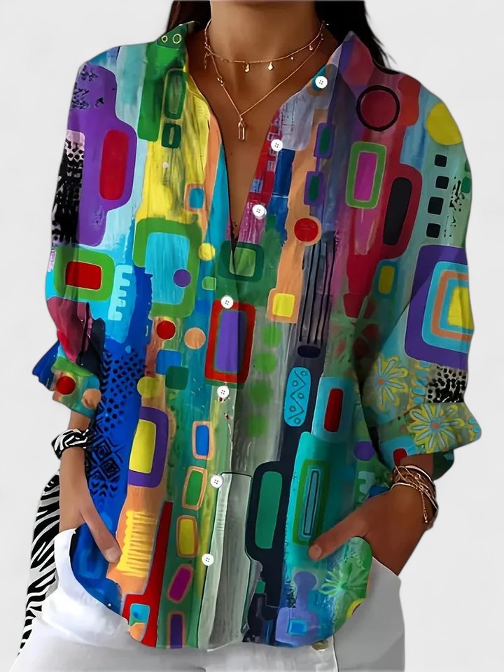 Rose™ | Elegant Geometric Pattern Blouse