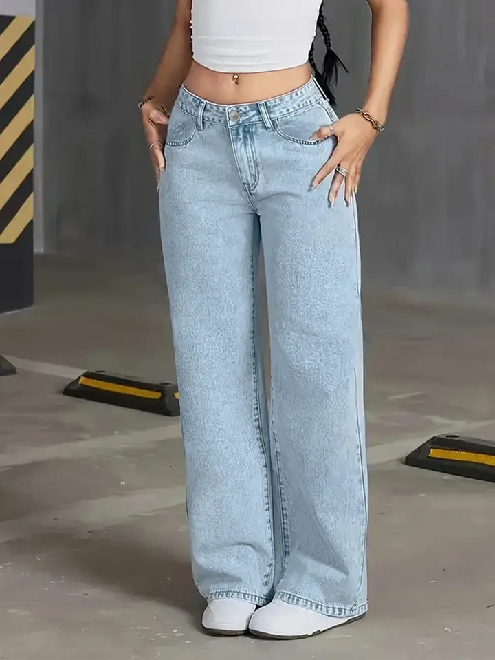 Daisy | Light Wash Wide Leg Jeans
