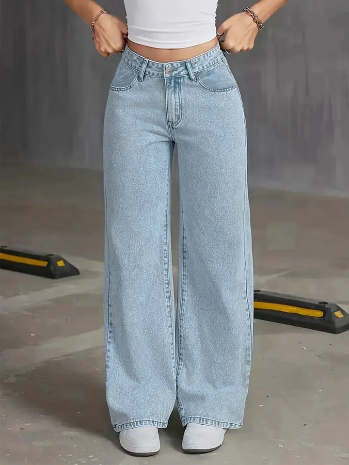 Daisy | Light Wash Wide Leg Jeans