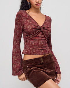 Rosalind | Women's Waffle Knit Bell Sleeve Tee