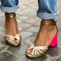 Lennox | Women's Block Heel Sandals Multi-Strap Open Toe Ankle Buckle