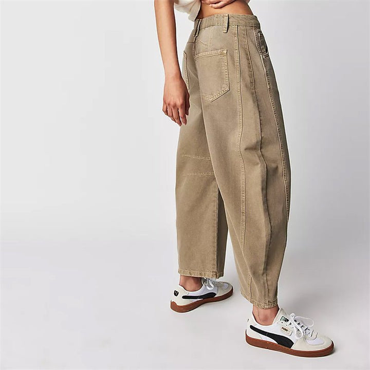 Olivia | Women's High-Waist Barrel-Leg Relaxed-Fit Denim Jeans