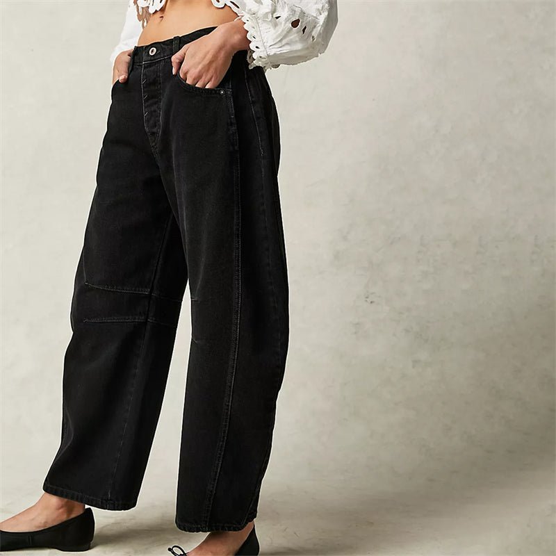Olivia | Women's High-Waist Barrel-Leg Relaxed-Fit Denim Jeans