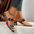 Rosie | Women's Multi-Strap Block Heel Sandals Open Toe Slip-On