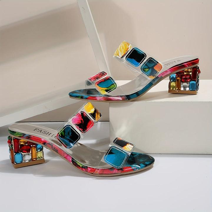 Rosie | Women's Multi-Strap Block Heel Sandals Open Toe Slip-On - Women's Multi-Strap Sandals | Nancy Callen Fashion