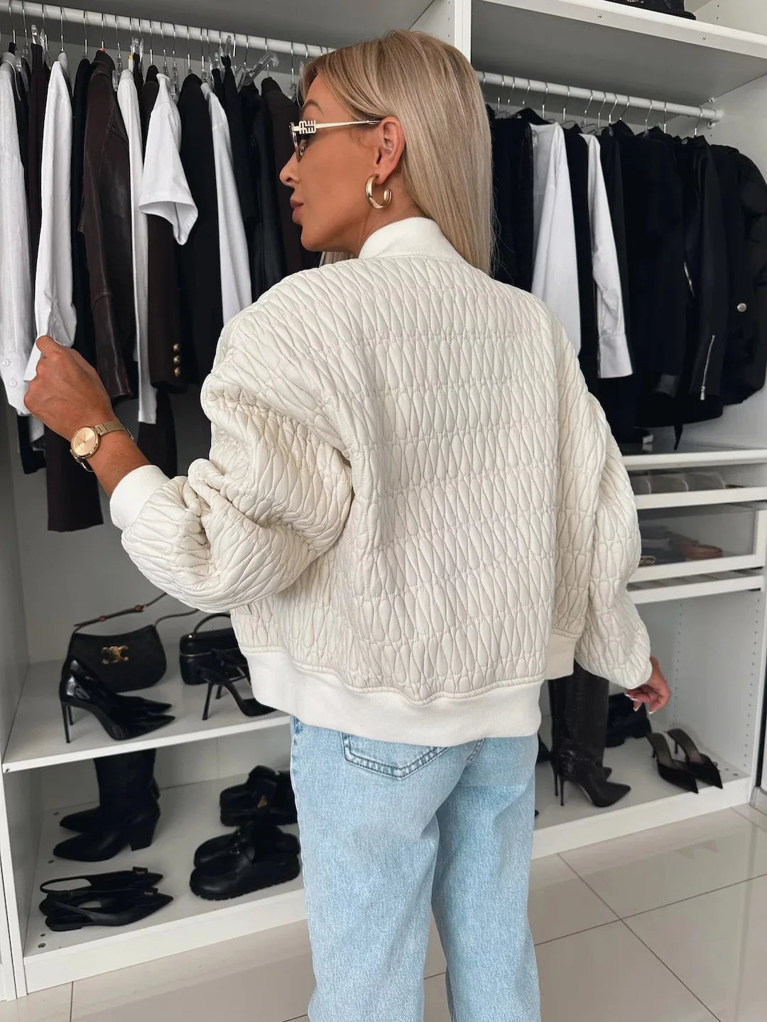 Dakota | Quilted Cropped Bomber Jacket