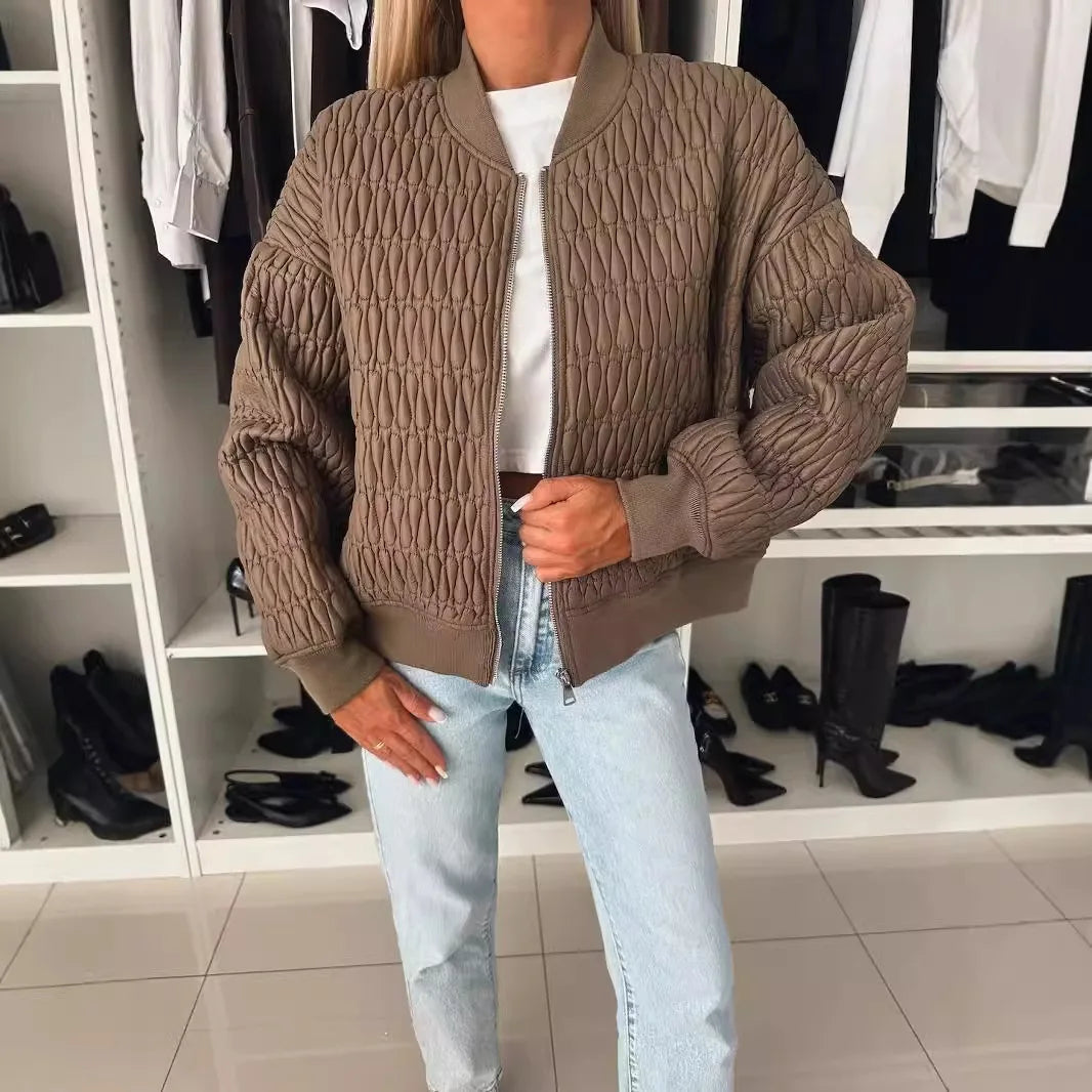 Dakota | Quilted Cropped Bomber Jacket