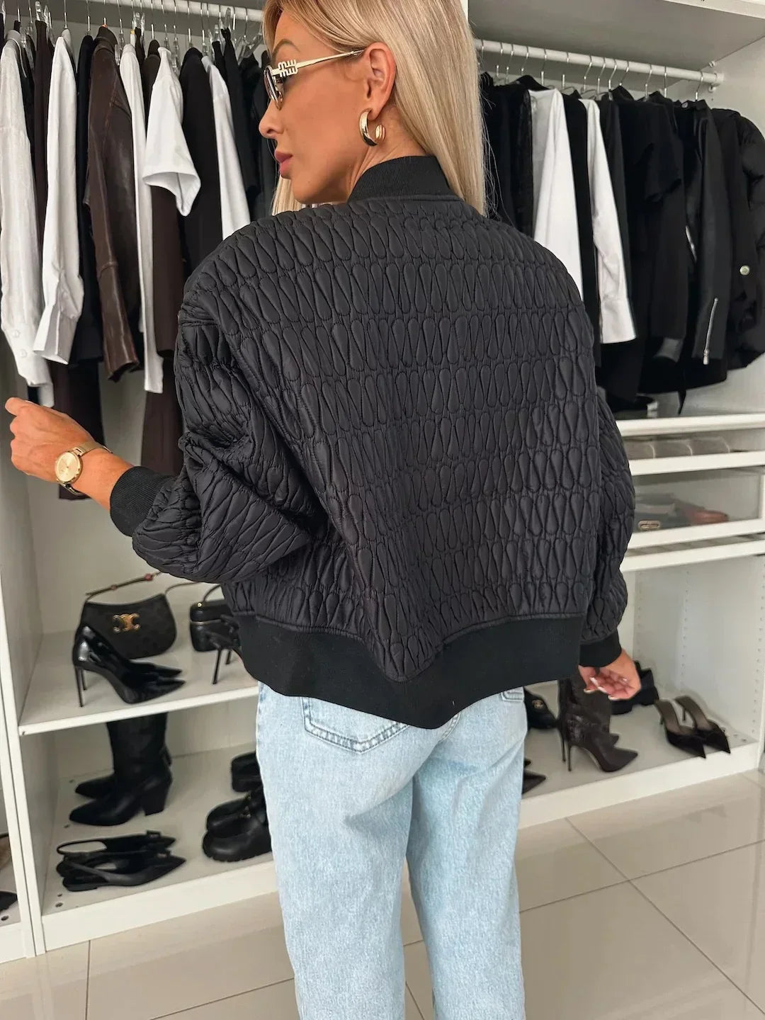 Dakota | Quilted Cropped Bomber Jacket