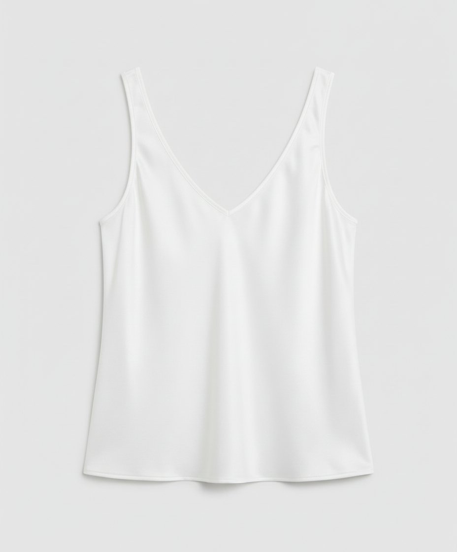 Freya | Women's Satin V-Neck Wide-Strap Camisole Top