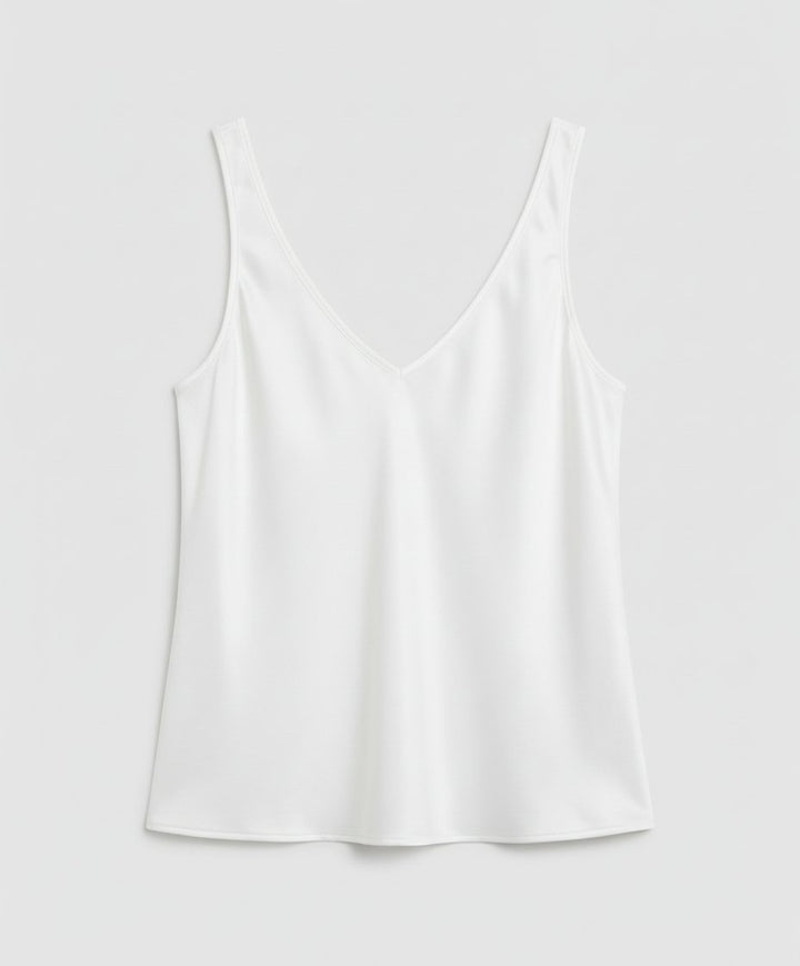 Freya | Women's Satin V-Neck Wide-Strap Camisole Top