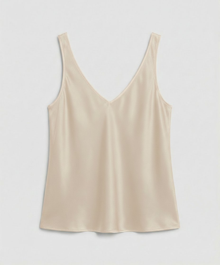 Freya | Women's Satin V-Neck Wide-Strap Camisole Top