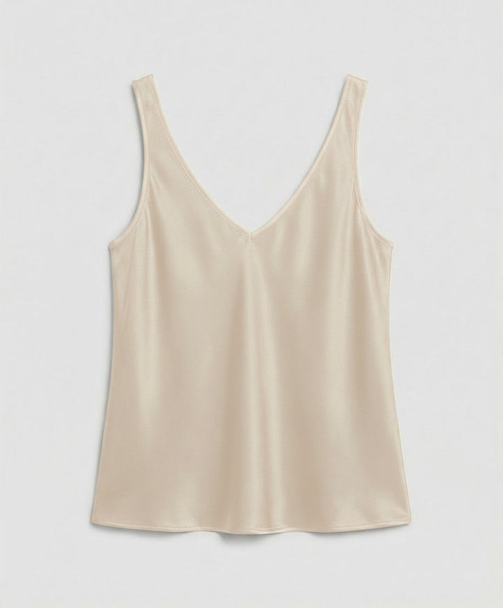 Freya | Women's Satin V-Neck Wide-Strap Camisole Top