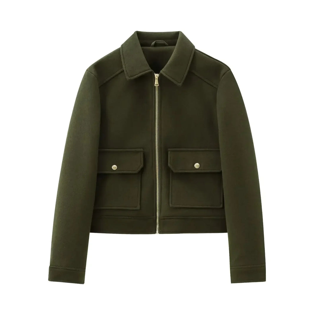 Blair | Cropped Zip Up Bomber Jacket