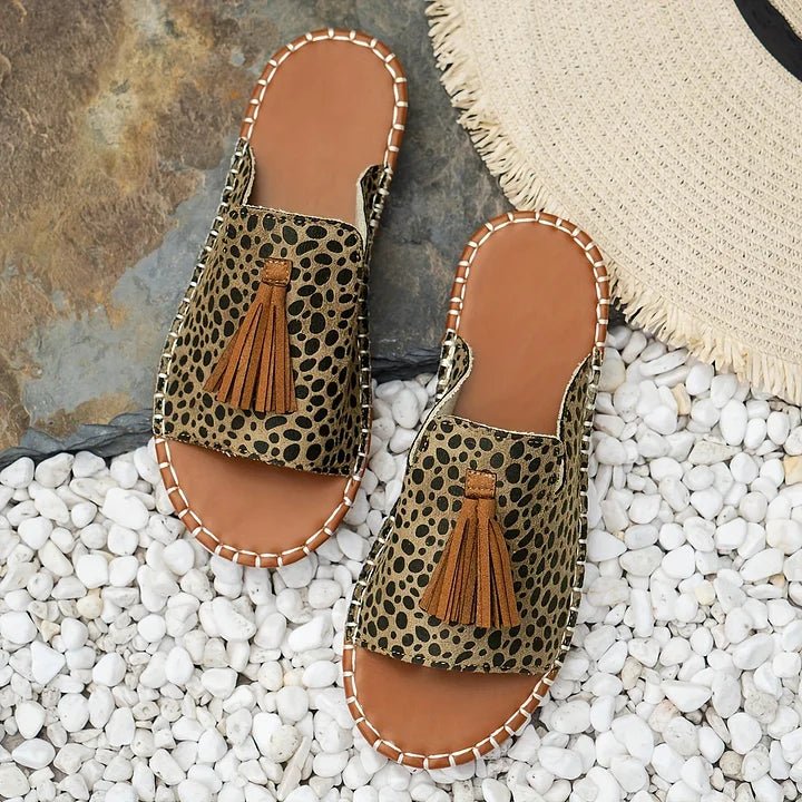 Willow | Women's Slip-On Sandals Open Toe Tassel Embroidered Flat - Women's Embroidered | Nancy Callen Fashion