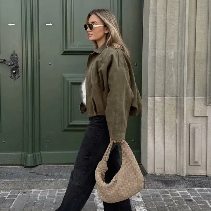 Brooklyn | Oversized Cropped Bomber Jacket