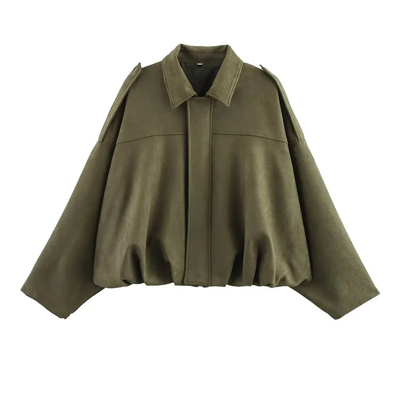 Brooklyn | Oversized Cropped Bomber Jacket